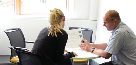 Careers Advisor meeting with a student