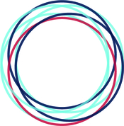 A series of overlaid circles in blue, dark blue and red that form the inclusion toolkit logo for all A2 documents