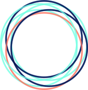 A series of overlaid circles in blue, dark blue and orange that form the inclusion toolkit logo for all A3 documents