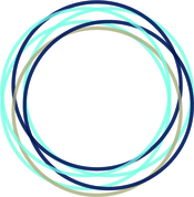 A series of overlaid circles in blue, dark blue and grey that form the inclusion toolkit logo for all A4 documents