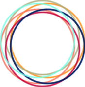 A series of overlaid circles in blue, red, yellow, pink and dark blue that form the inclusion toolkit logo